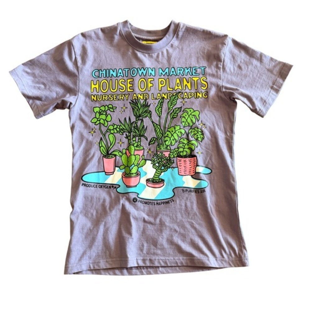 Chinatown Market House of Plants T-Shirt Small Gray Graphic Tee Palm Springs‎ CA